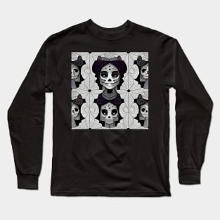 Catrina La Calavera Pattern Long Sleeve T-Shirt